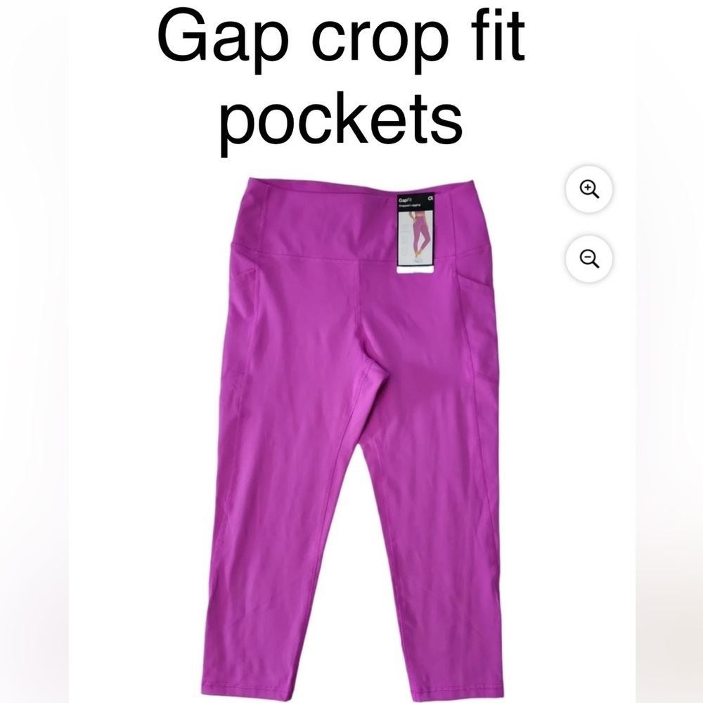 Women’s gap crop leggings, pink color pockets new